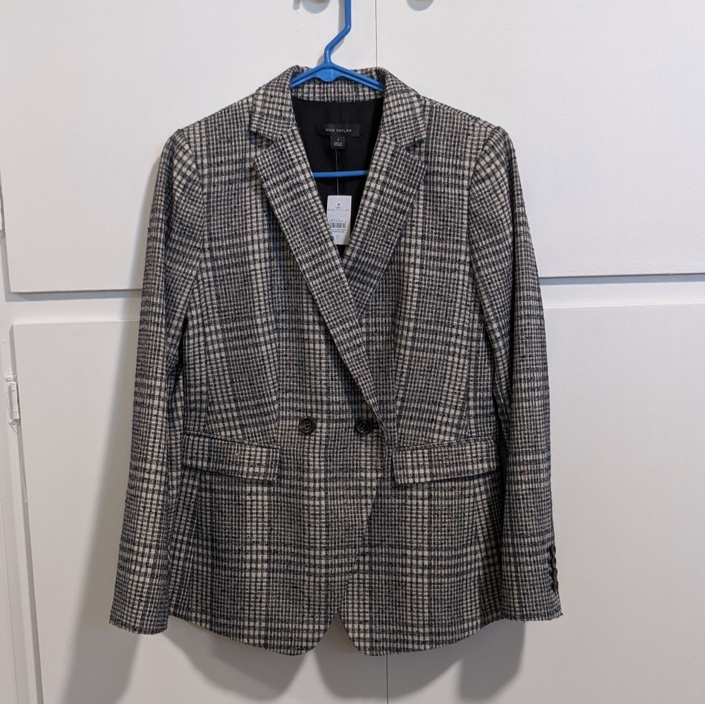 Ann Taylor plaid blazer